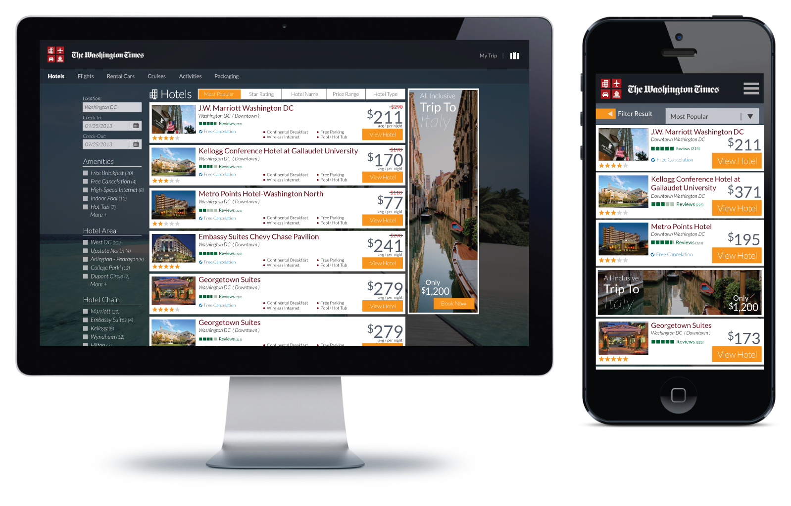 Washington Times Booking Tool